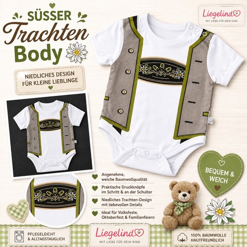 Jungen trachten body lederhose - jungen,
